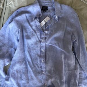 J. Crew Light Blue Linen Button-Down Shirt